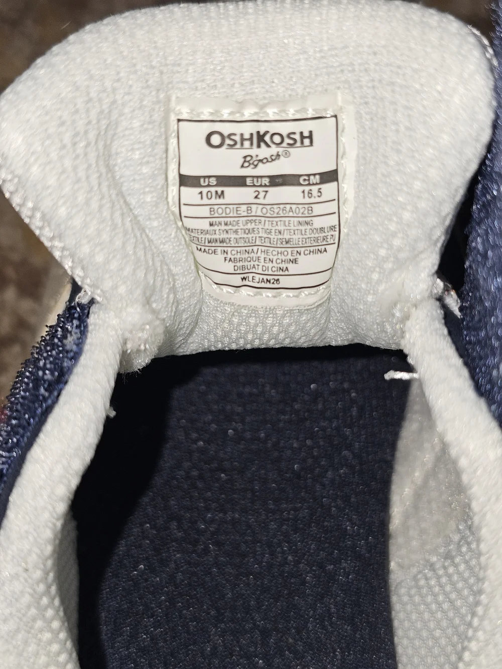 OshKosh B'gosh Kids Navy and White Athletic Sneakers